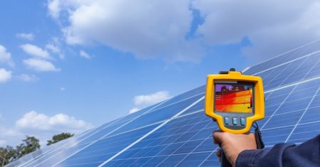 Solar panels thermal imaging testing